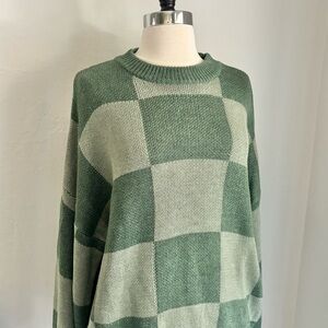 Emory Park Green Crewneck Pullover Drop Shoulder Bubble Sleeve Sweater. SM NWT